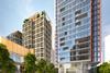 Public space at Farrells' Skylines development on east London's Isle of Dogs