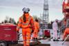 Construction worker at HS2's Willesden Logistics hub in west London_HS2-VL-20375