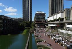 The Barbican, with the south side of the arts centre to the right.